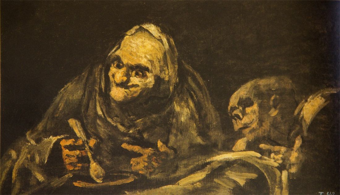 dos viejos comiendo, goya